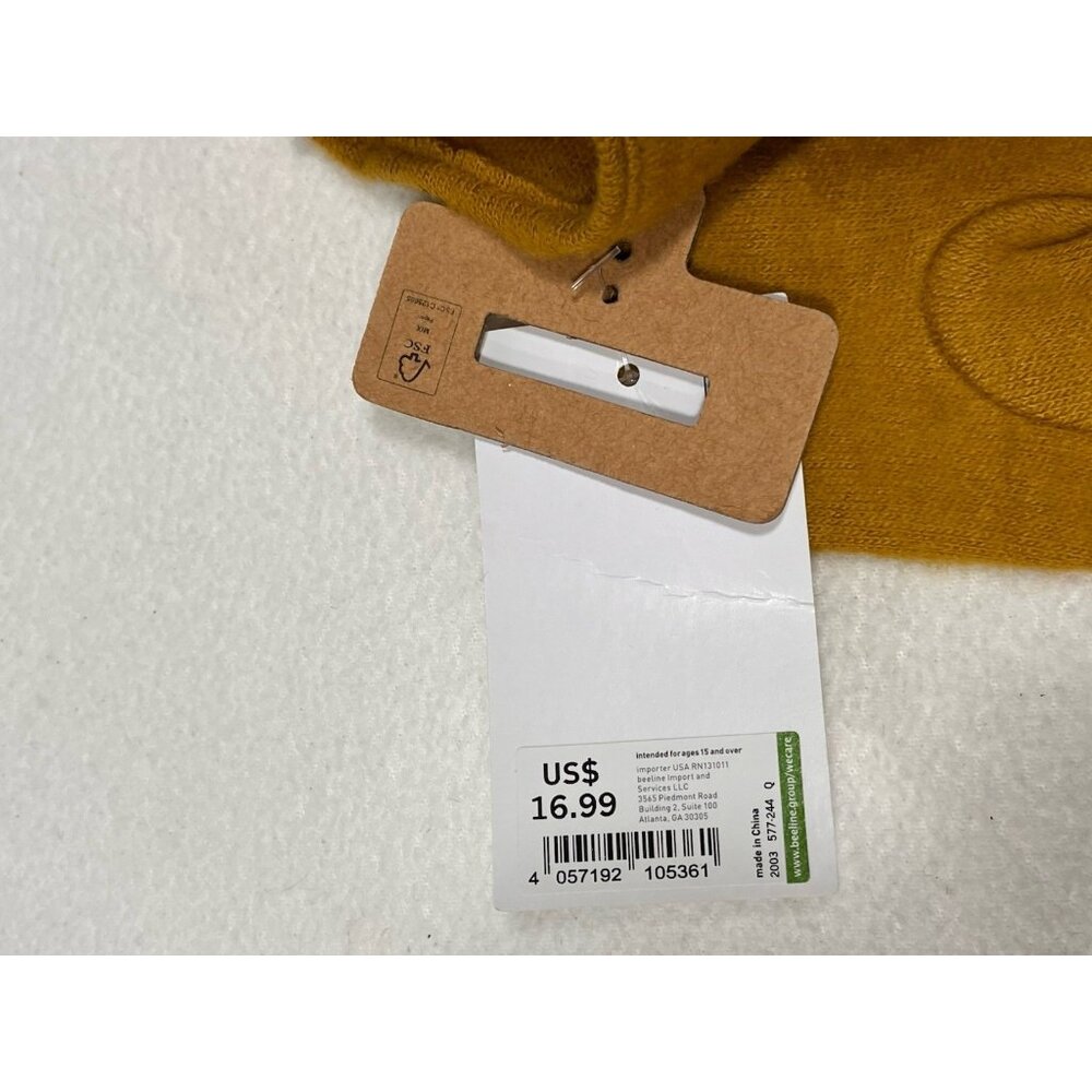 I Am Mustard Yellow Touchscreen Gloves Knit Heart Tip NWT Winter Warm - Picture 5 of 9